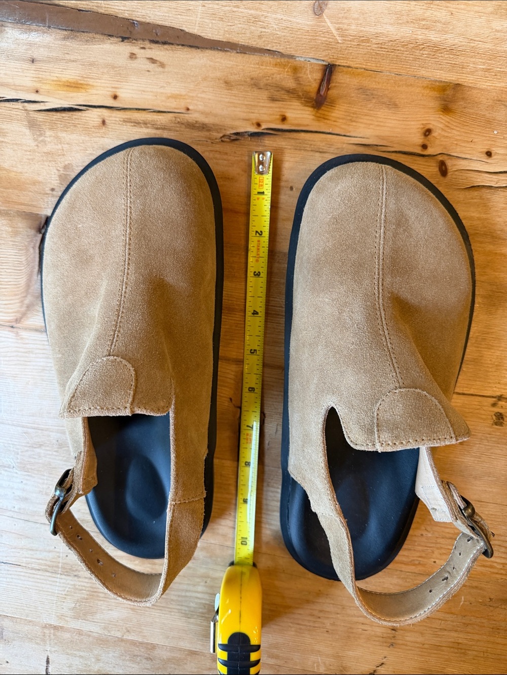 Women’s Tan Suede Slide Sandals with Back Strap